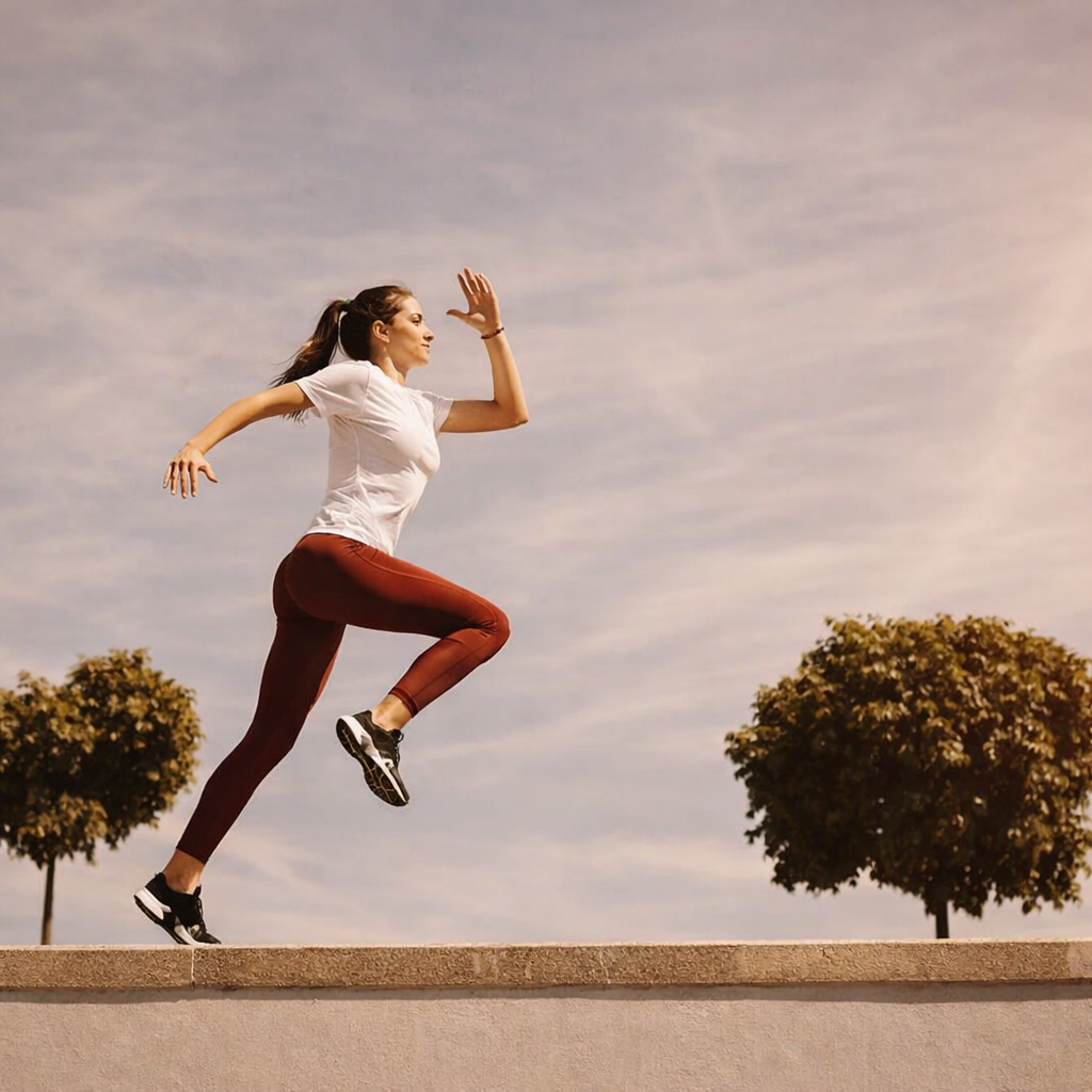 นักวิ่งกำลังผูกเชือกรองเท้าวิ่งที่สวนสาธารณะในตอนเช้า