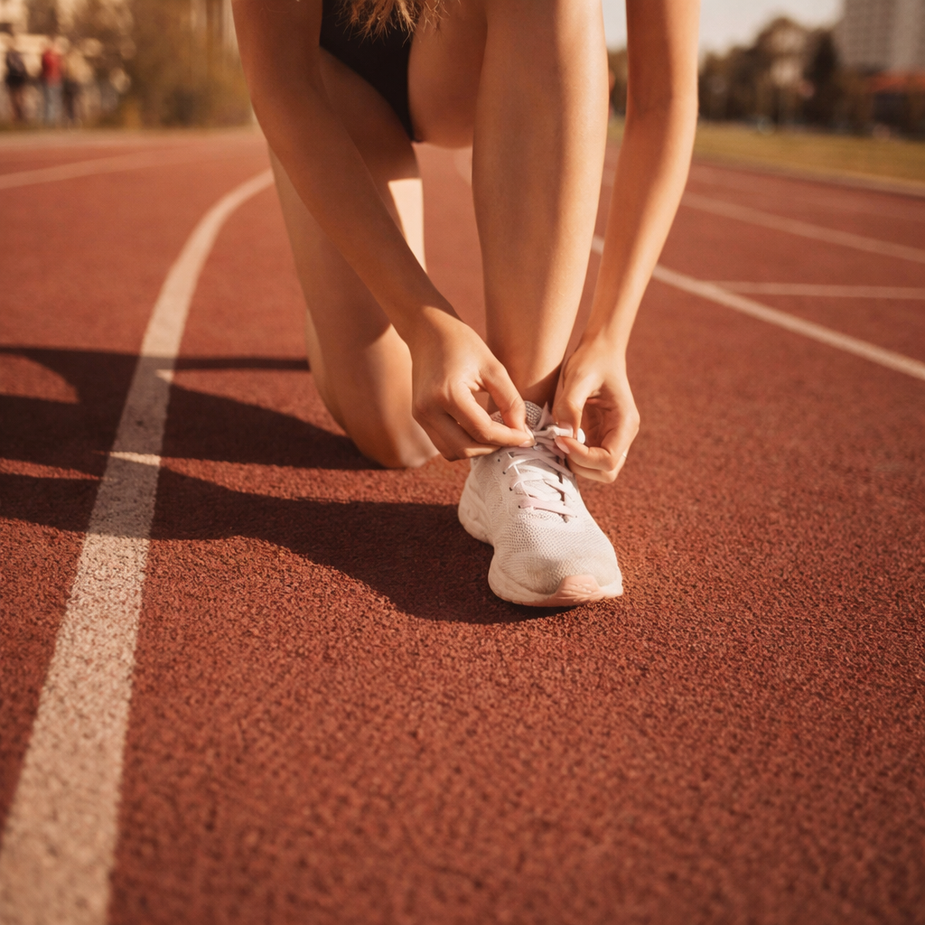 Getting ready to hit the track