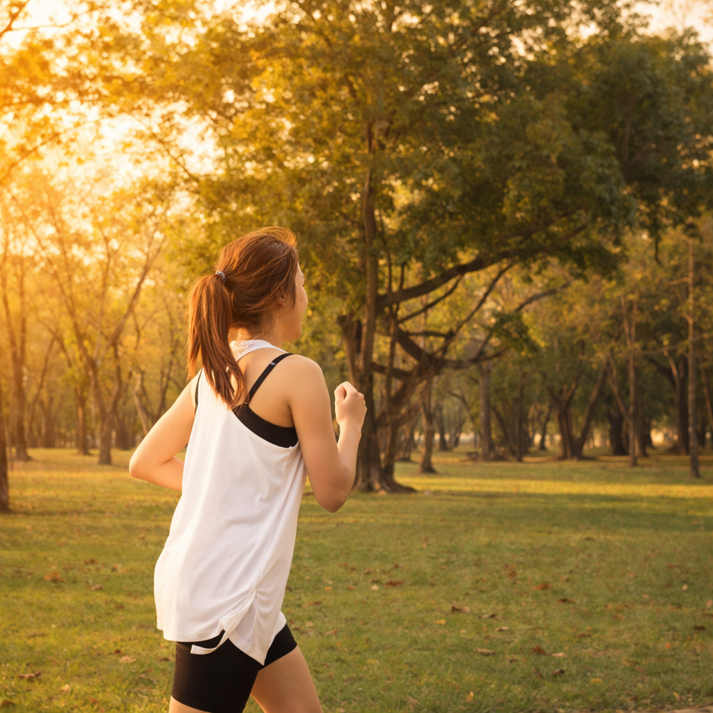 Enjoying a refreshing trail run