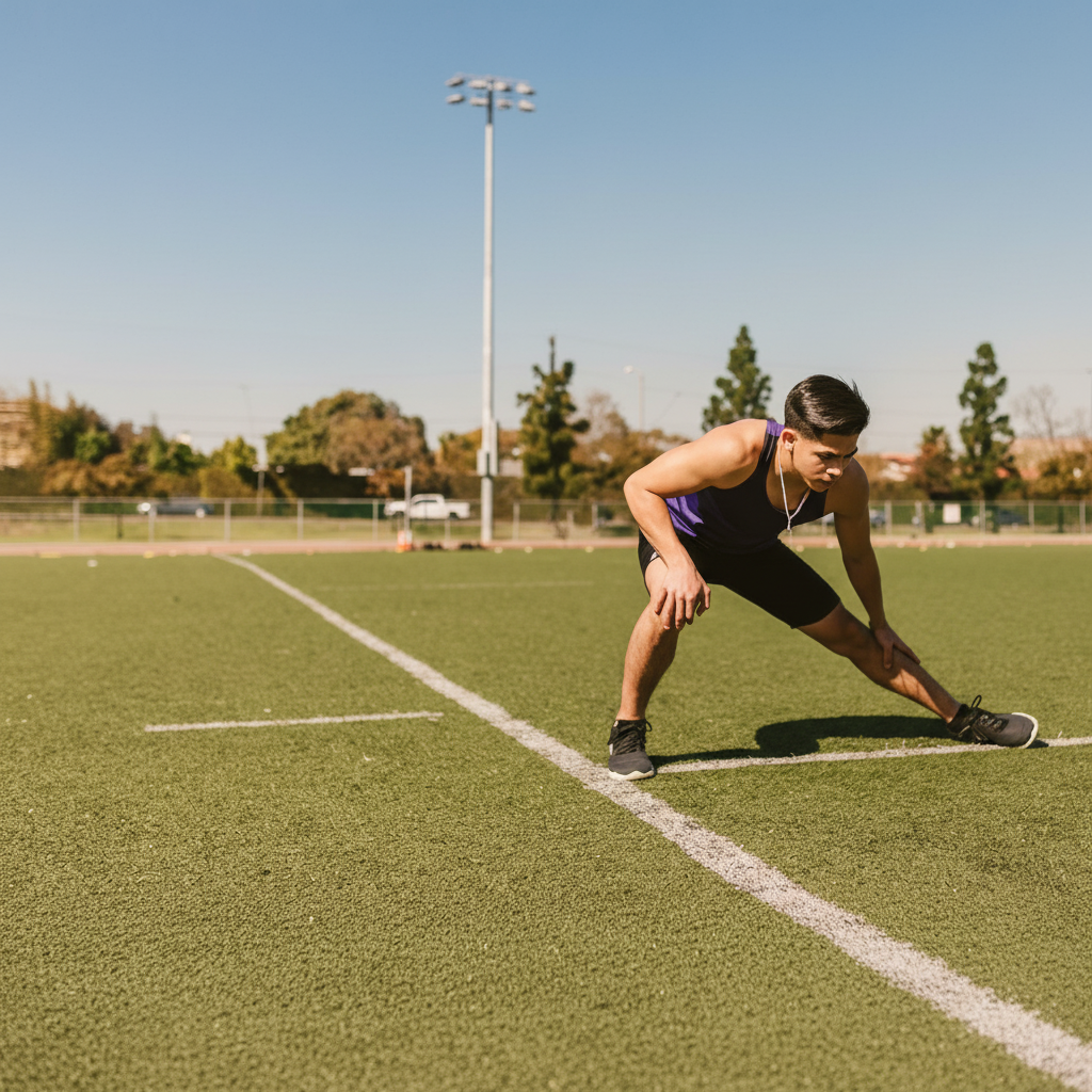 นักวิ่งมาราธอนเหงื่อท่วมกำลังดื่มและสาดน้ำใส่หน้าในสภาพอากาศร้อน