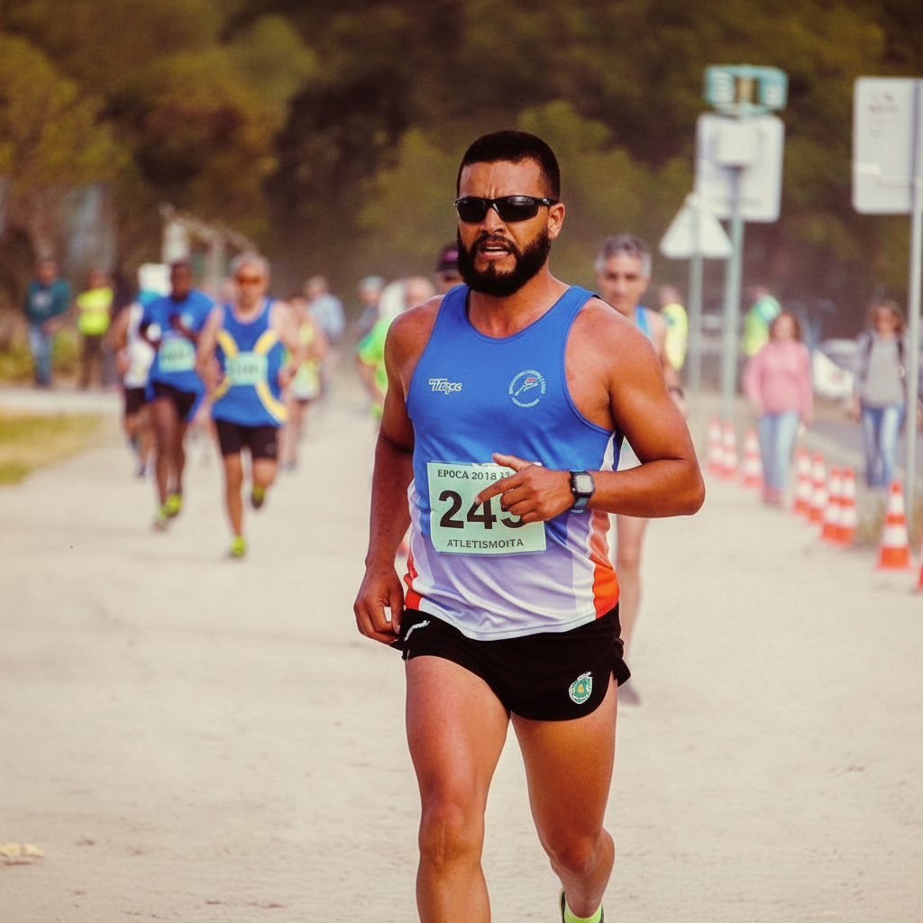 นักวิ่งดูสถิติเพซบนนาฬิกา